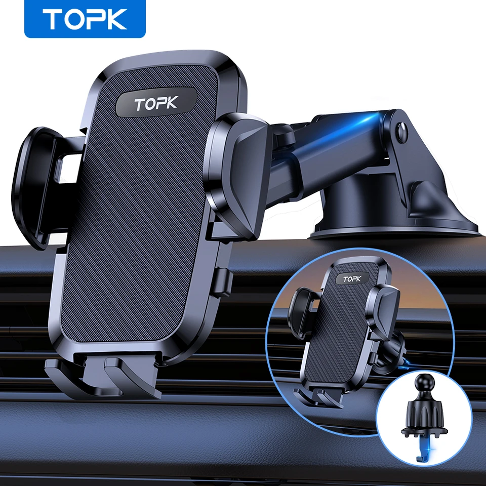 Universal Car Phone Holder Mount for Dashboard and Vent
