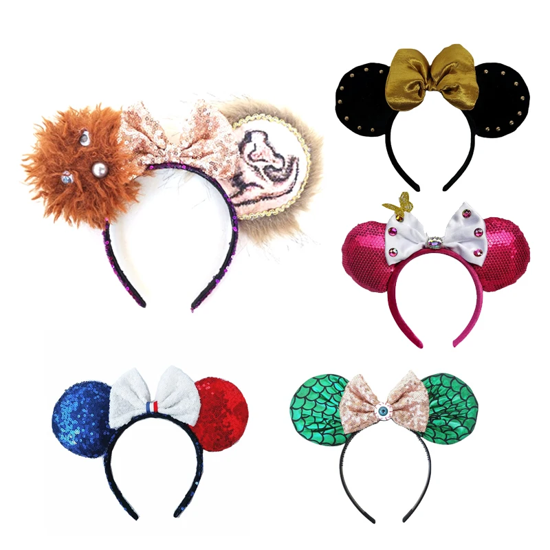 Minnie Mouse Ear Headband Holiday Party Headdress Children Big Ears Lion Boy Girl Universal Halloween Funny Hair Accessories