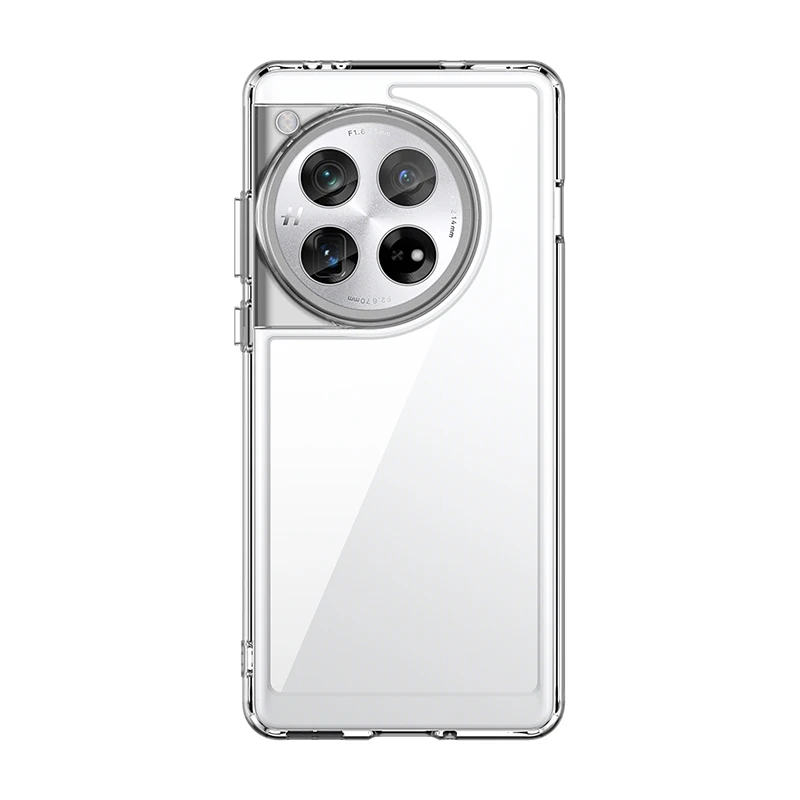 OnePlus 12 Clear Case with Hard PC Back and Soft TPU Bumper - Camera Lens Protection Transparent Cover