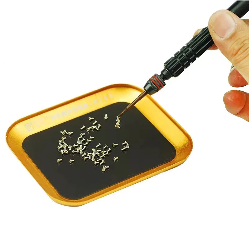 Amaoe Aluminum Alloy Stainless Steel Magnetic Screw Storage Box Small Parts Plate Tray For Mobile Phone Repair Tool M105 M106