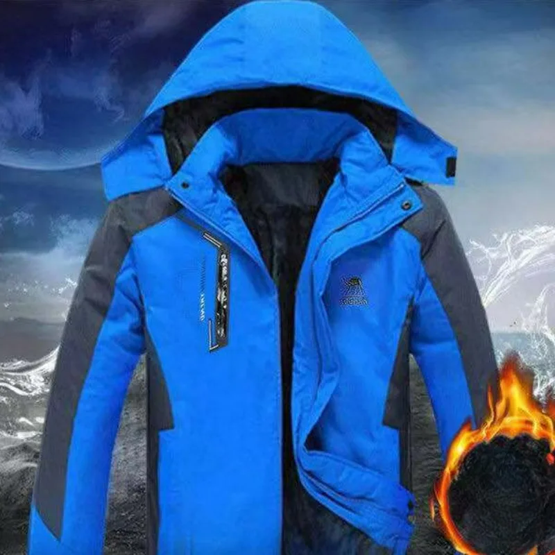 Cotton-Padded Coat Shell Jacket Hooded Fleece-Lined Thicken Large Size Winter Warm Work Clothes Men Coat Workwear Parkas