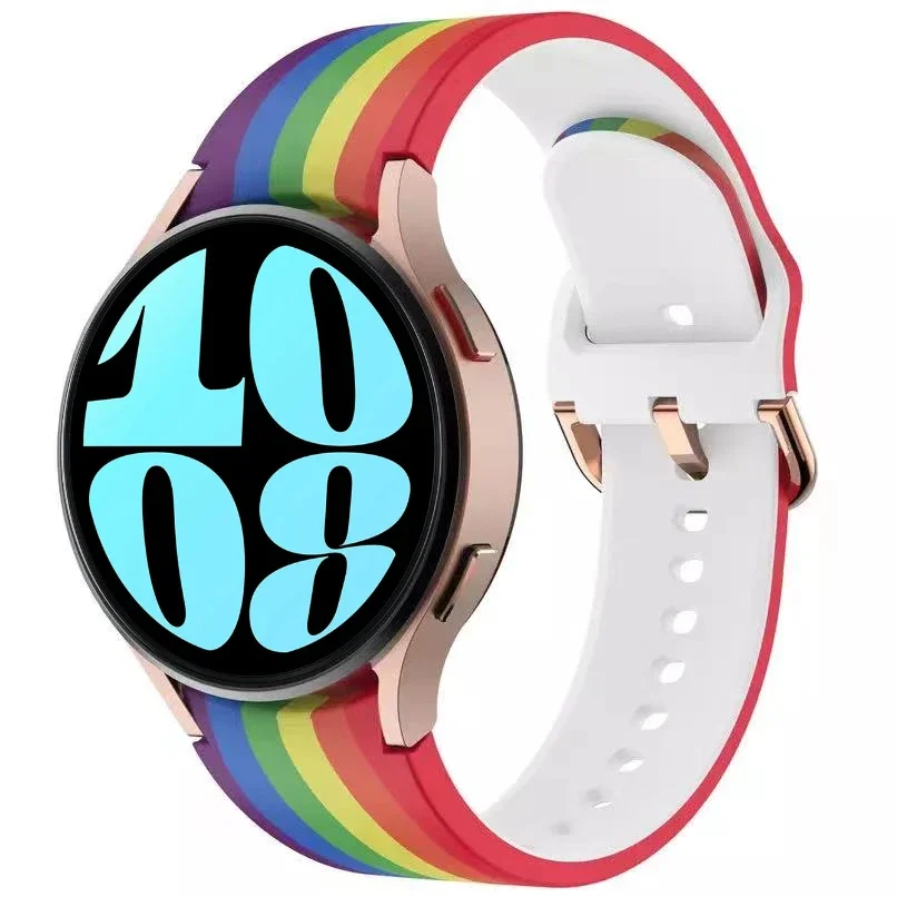 Colorful Pattern Silicone Watch Strap - Adjustable Bracelet Band