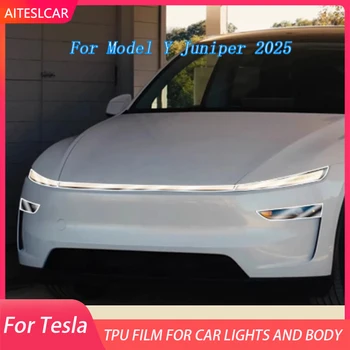 Auto Trasparente TPU Trasparente Faro Pellicola Retrovisore Corpo AdesivoPellicola di Protezione Della Vernice Pre-Tagliata per Tesla Modello Y Launc Juniper 2025