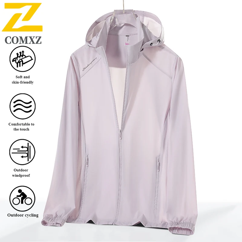 Couple's Summer UV Protection Jacket UPF50+ Detachable Hood Fishing Skin Coat Ultra Lightweight for Hiking Camping Outdoor Sport