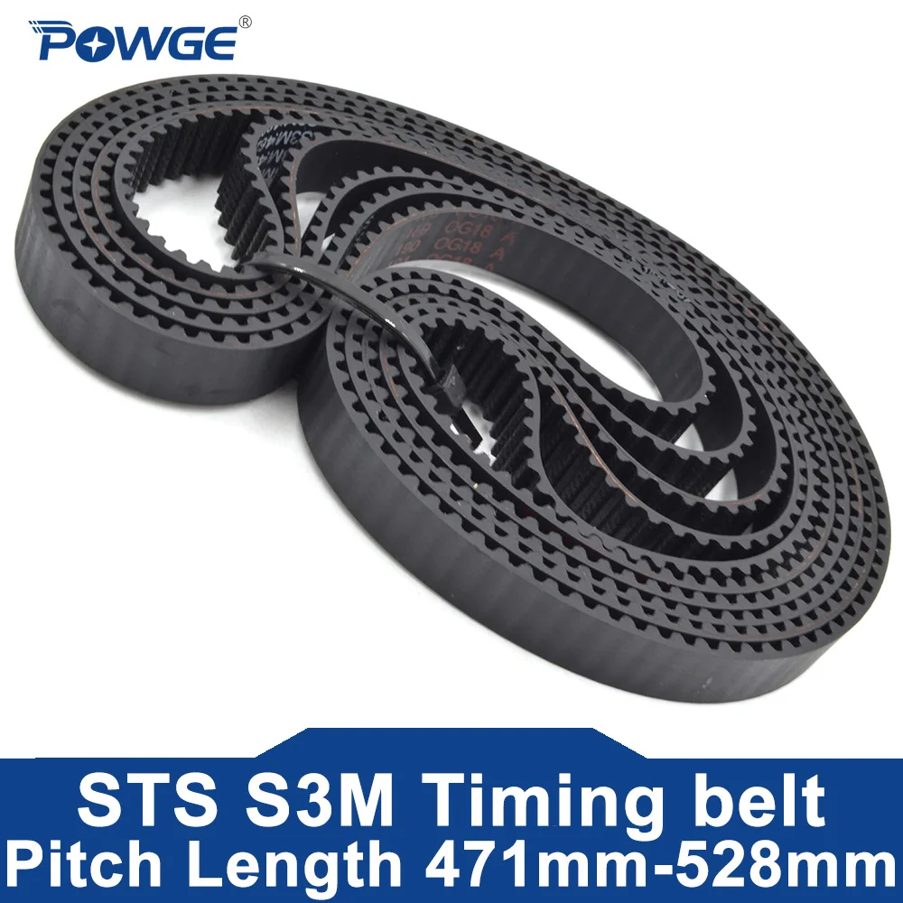 

POWGE STS STD S3M Timing belt Lp=471 474 477 480 483 486 489 495 498 501 504 507 510 513 516 519 522 525 528 Width 6-25mm Rubber