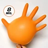 Disposable Gloves Heavy Duty Orange Nitrile Gloves 8Mil Industrial With Diamond Textured Grip For Mechanic Safety & Work Gloves 4