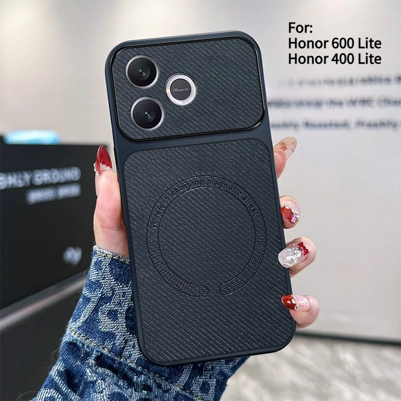 Lychee Pattern Magnetic Ultra-Thin Case with Wireless Charging Compatibility