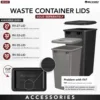 Double Pullout Under Cabinet Trash Can with Soft-Close, 50 Quart Garbage Bin for 18" x 1.5" Face Frame, Silver, 4WCTM-2150BBSCDM 2