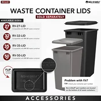 Double Pullout Under Cabinet Trash Can with Soft-Close, 50 Quart Garbage Bin for 18" x 1.5" Face Frame, Silver, 4WCTM-2150BBSCDM 2
