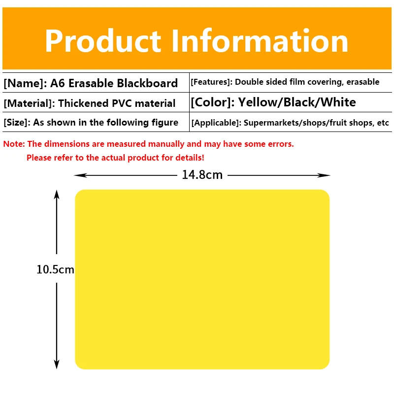 A5/A6 Fruit Price Display Stand Supermarket Waterproof Erasable Label Vegetable Fresh Aquatic Product Promotional Brand 10Pcs 3