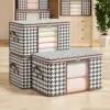 Visible Large Capacity Storage Box Portable Household Clothes Organizer With Handles Foldable Dustproof Quilt Zipper Container 1