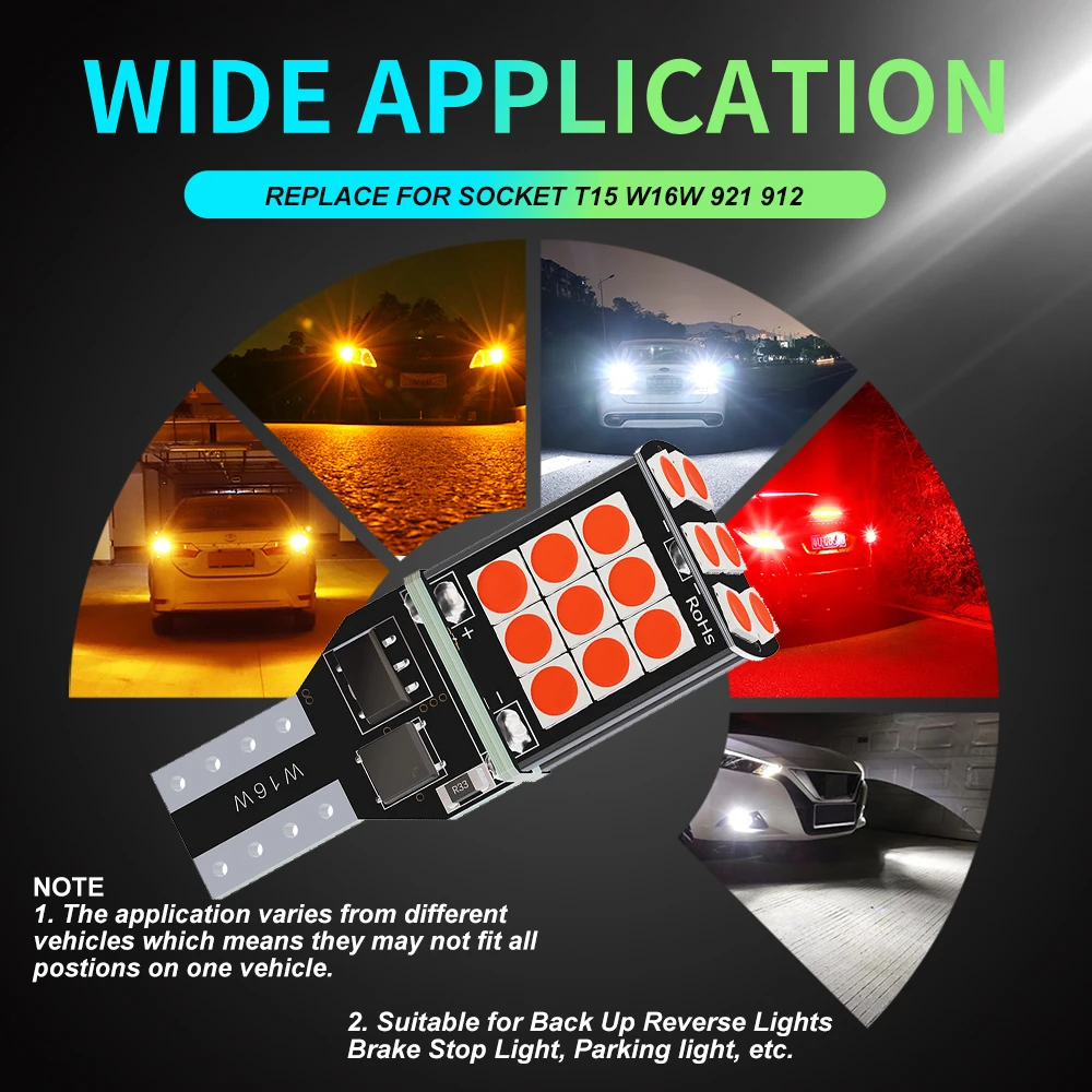 LED  Ʈ   ĵ  3030 24 Ĩ,  ,  LED ĵ 921 912 W16W ڵ LED , T15 W16W, 2 