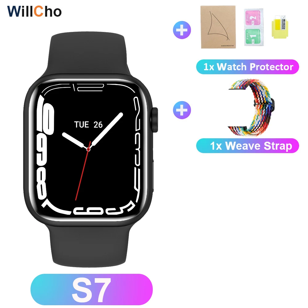 2022 S7 Smart Watch Iwo 14 Pro Nfc Voice Assistant Bluetooth Dial Answer Call Watch for Men Smart Watch Women Series 7 Pk W37Pro 