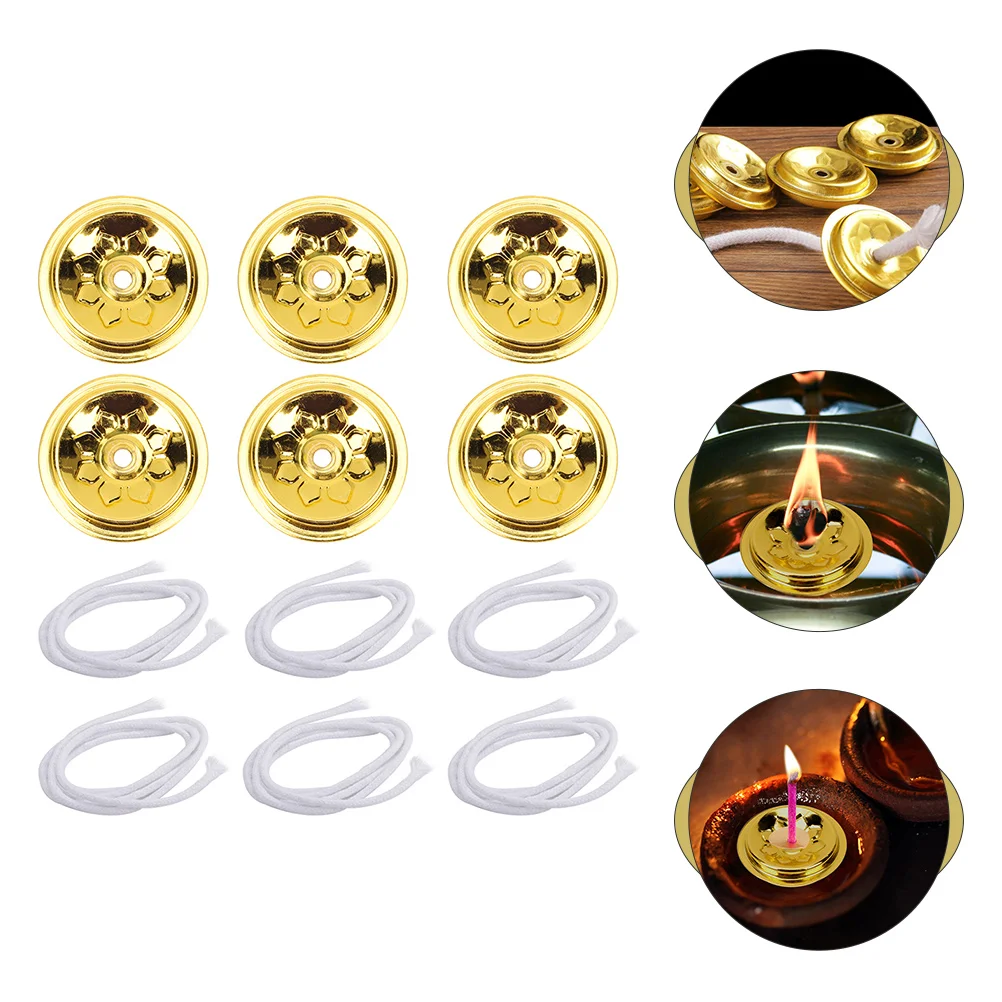 Alcohol Lamp Fiber Wick Replacement Wick Oil Light Wick Alloy Holder Oil floating ball oil lamp wick