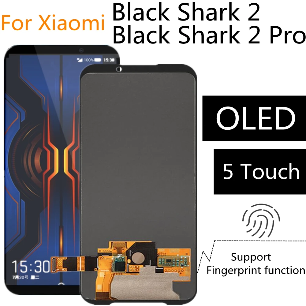 

6.39'' OLED For Black Shark 2 Pro DLT-A0 LCD Display Screen Touch Digitizer For Xiaomi BlackShark 2 Global SKW-H0 LCD