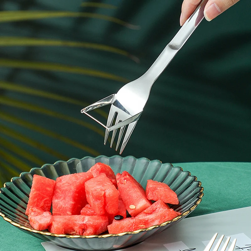 1pc Stainless Steel Multifunction Watermelon Fork, Watermelon