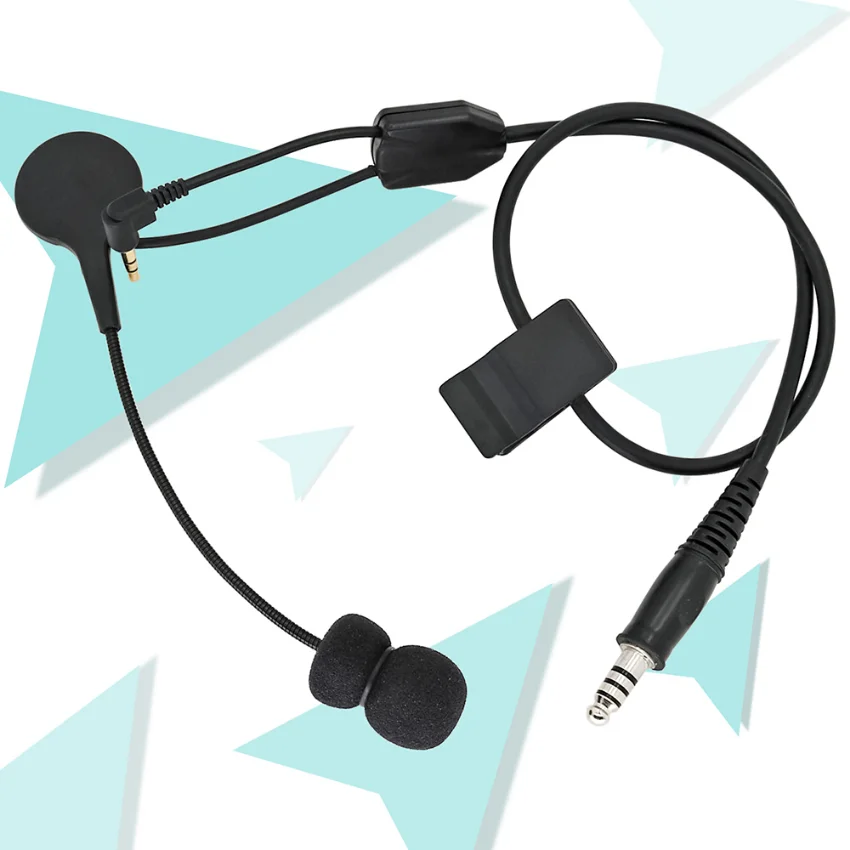 Tactical PTT Y Line Microphone Kit Electronic Headset Adapter For Howard Leight Impact /ZOHAN EM054/SORDIN IPSC shooting headset
