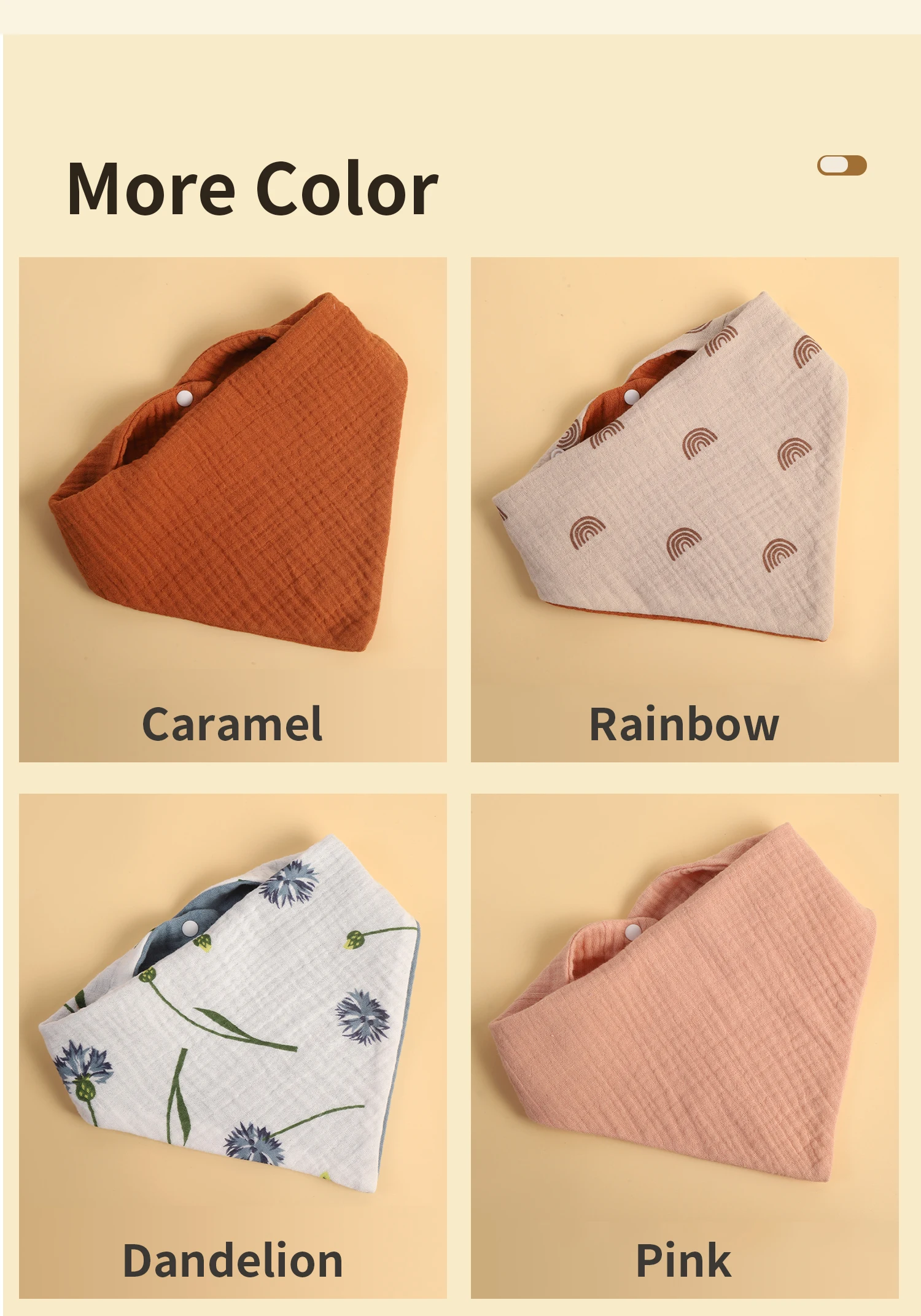 Infant Cotton Bibs Newborn Triangle Scarf Feeding Saliva Towels Baby Waterproof Pinny Bandana Burp Shower Cloth 4 Layers