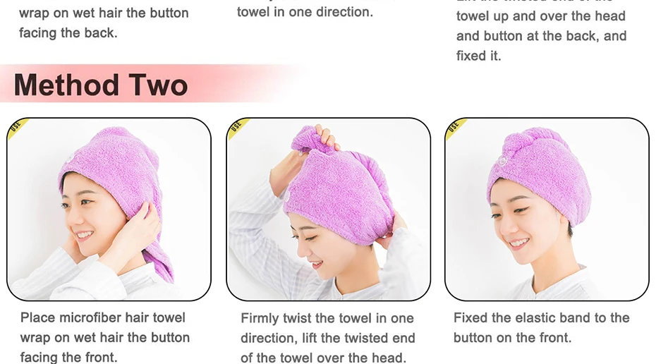 Description Picture 4 of itemMicrofiber Hair Towel,Premium Anti Frizz Hair Drying Wrap for Women & Men  Dry Hair Hat,Super Absorbent,Wrapped Bath Cap