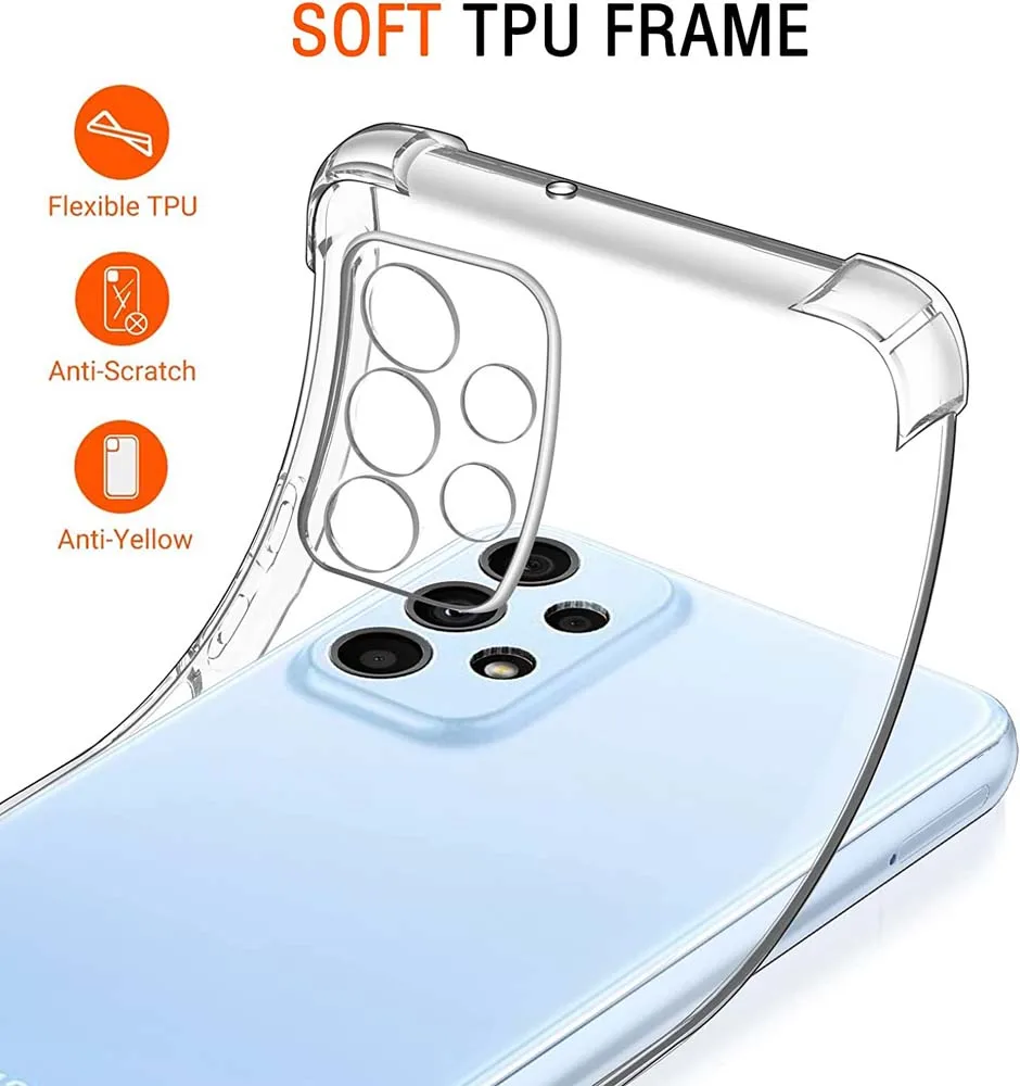 Enhanced Shockproof Clear Silicone Case with Air Bag Cushioning