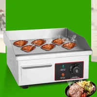 Stainless Steel Meat Electric Grill Commercial Electric Griddle Desktop Flat Grill Automatic Thermostat Griddle/ 1