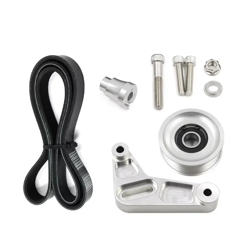 Adjustable EP3 pulley kit Honda 8th 9th Civic all K20/K24 engines automatic tensioner air conditioning installed