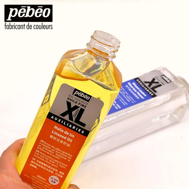 Oil paint Pebeo 500ML oil paint medium clear varnish linseed oil mineral thinner odorless thinner for drawing auxiliary supplies