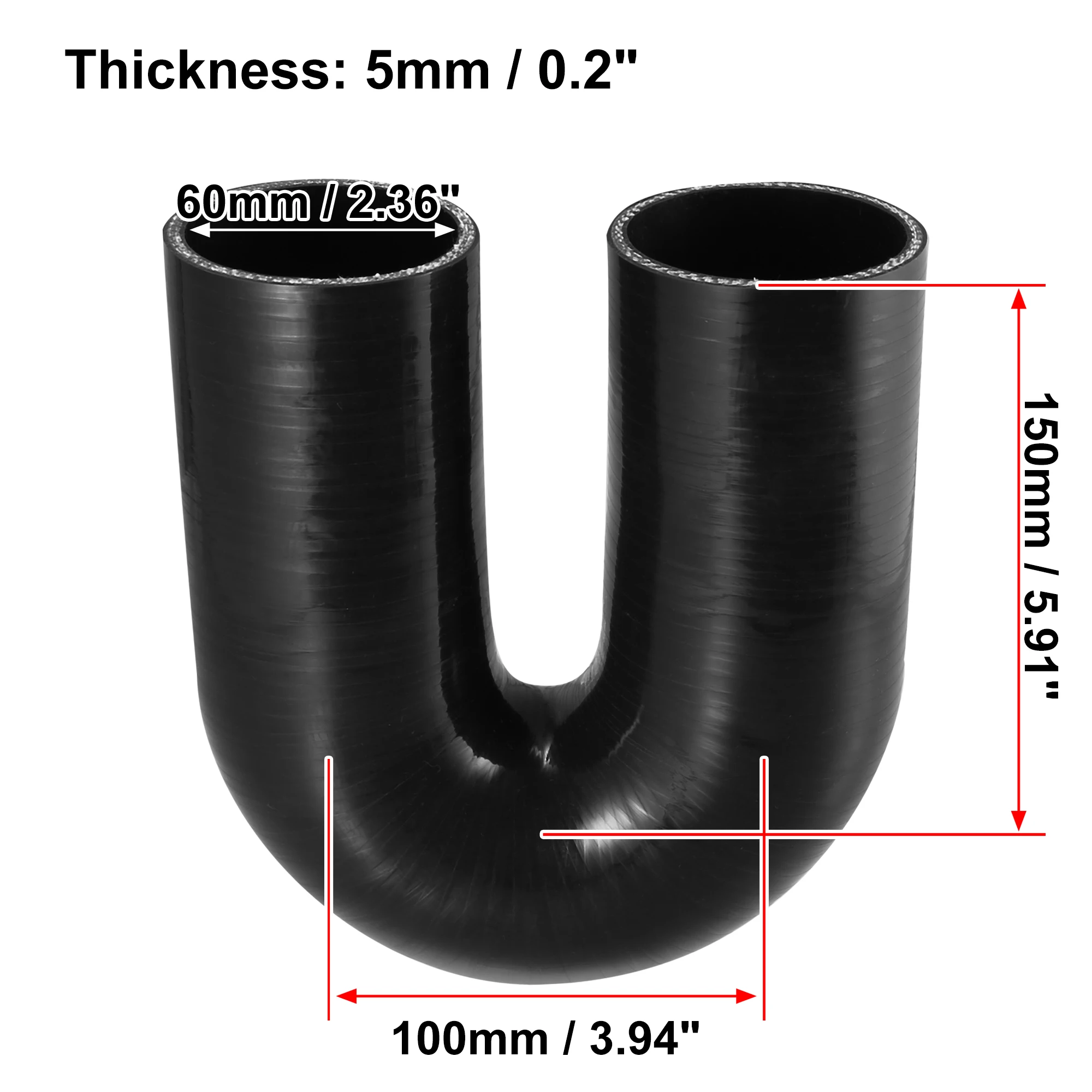 Uxcell 51mm-76mm ID 180 Grad Silikon Reducer Schlauch Silikon Schlauch Koppler Kühler Rohr für Auto Kühler intake Piping – Detail 4