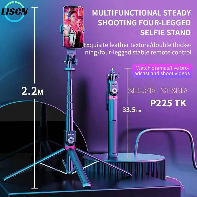 Bluetooth Selfie Stick Stativ Mit Fernbedienung Und Licht_voghion.com