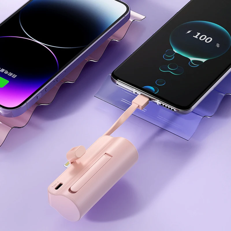2IN 1 Portable Power Bank 10000mAh Mini Fast Charger Digital Display External Battery Plug Play Type-C For iPhone Huawei