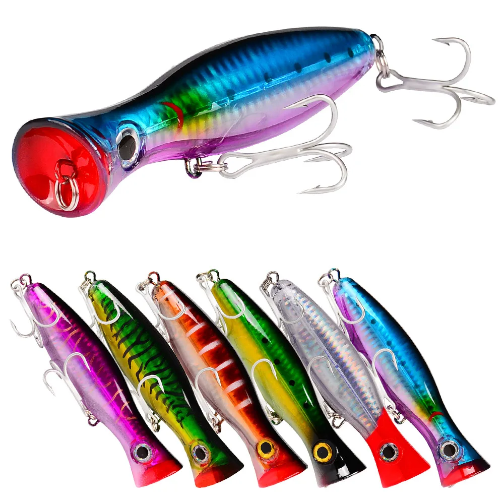 1 Pcs Fishing Lure 13cm/43g Topwater Popper Bait 6 Color Hard Artificial  Wobbler Plastic Tackle with 2/0# Hooks Cast Spinning - AliExpress