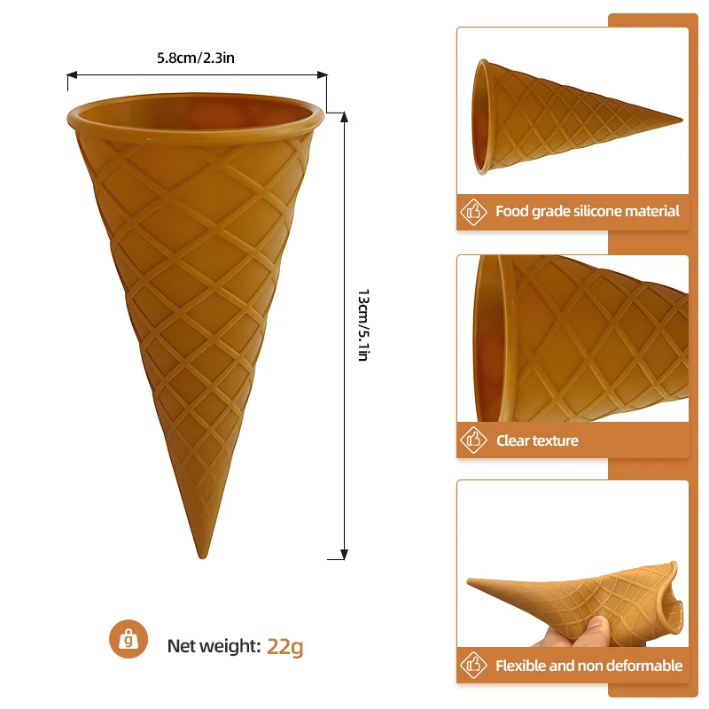 Silicone ice cream cone cup machine ice cream container reusable Ninja machine available easy to clean ice cream maker ice cream containers