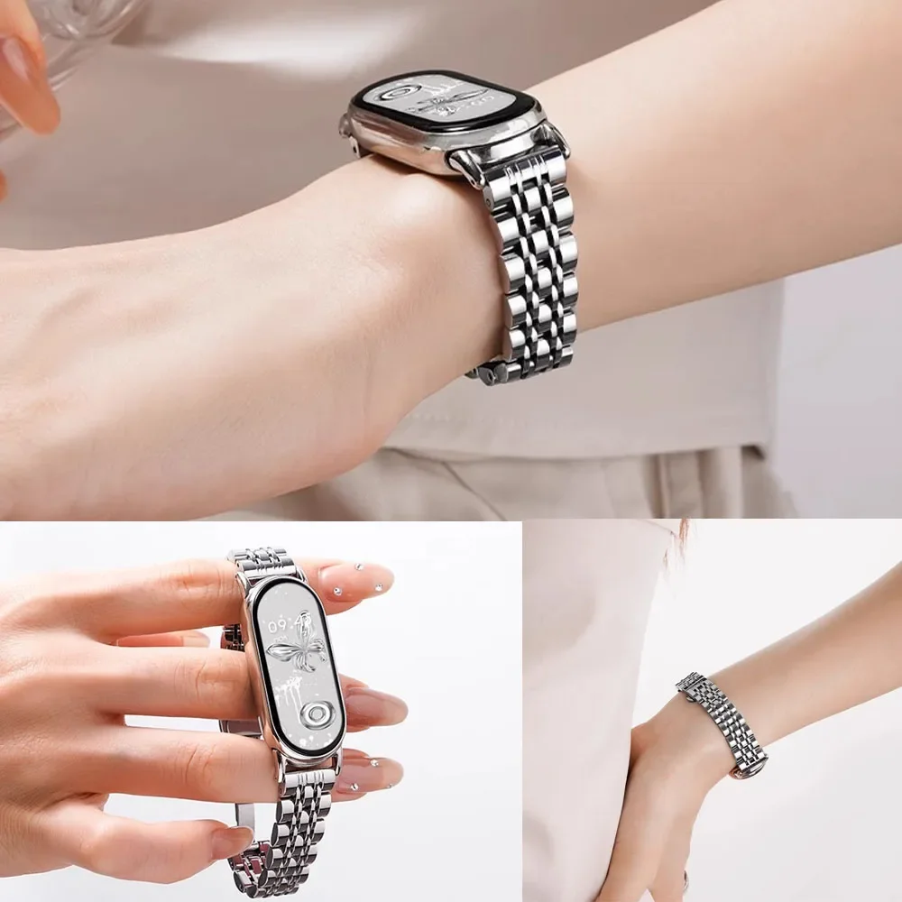 حزام معدني لساعة Xiaomi Band 10 الذكية الفاخرة الم...