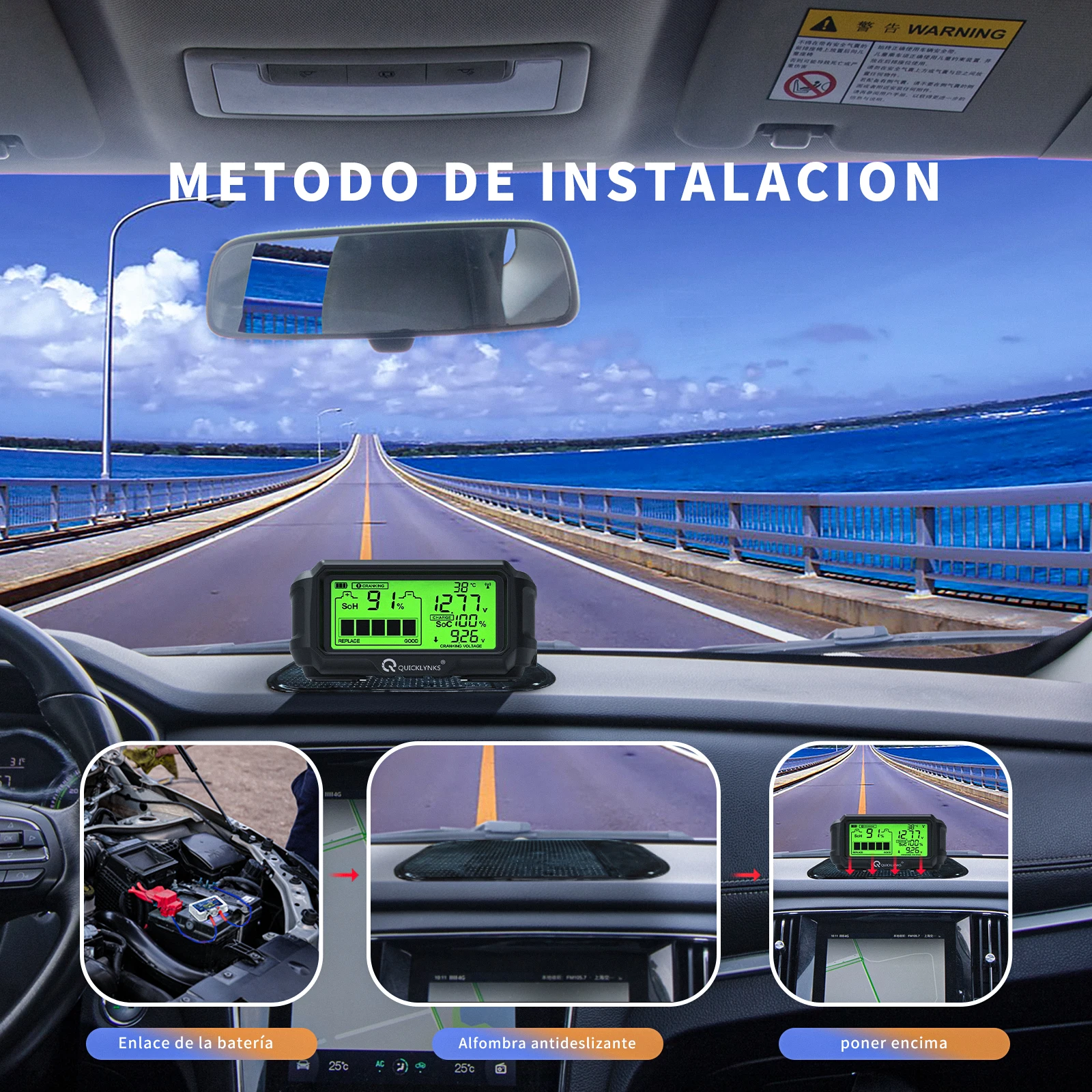 12V Quicklynks BM5 Vehicle Battery Monitory for Car / Truck / Motorcycle Boat Scooter Etc Monitor