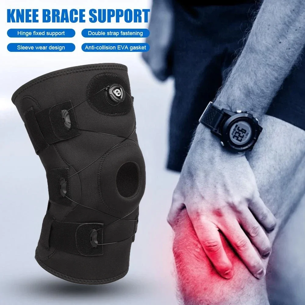 Hinged Knee Brace for Meniscus Tear Adjustable Support for Knee Pain with Hinges & Built-in Side Stabilizers Running 1Pcs knee support