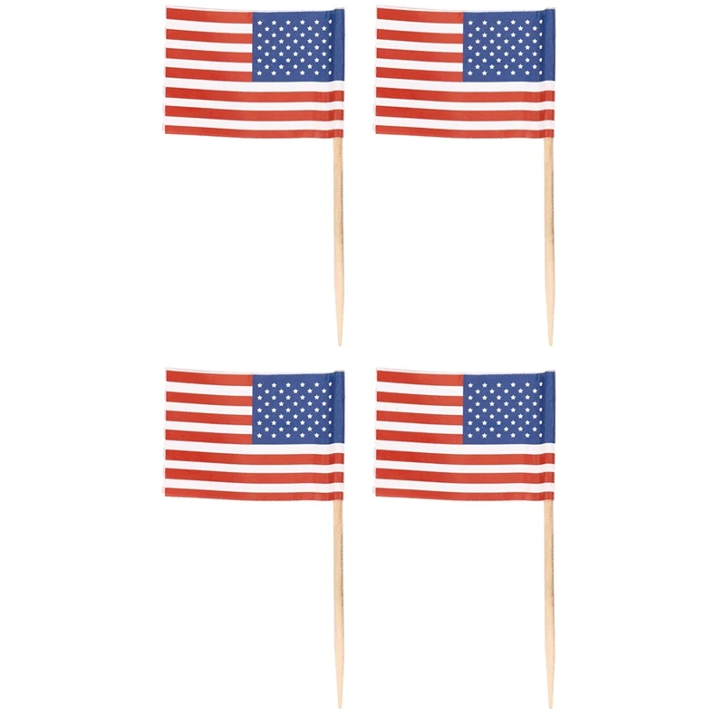 

400 American Flag Toothpicks Party Cupcake Decoration Sandwich Mini Food Picks