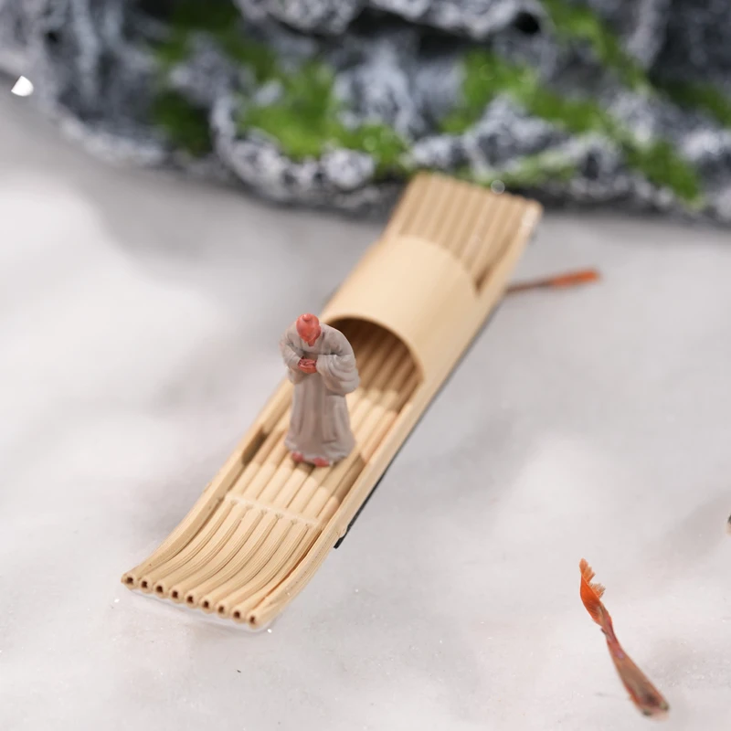 Mini 3D Floating Boat Bamboo Raft Fish Tank Bonsai Art Crafts Micro Landscape Ornaments Creative Aquarium Decor Accessories Sc1e89ee0ef1e46f7ae6472fdc0a5a1faj