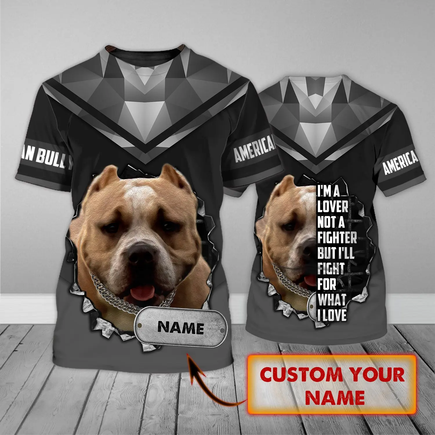 PLstar Cosmos Tier Pit Bull Personalisierter Name 3D-gedrucktes Sommer-Herren-T-Shirt Harajuku Casual Unisex Kurzarm-Tops DW77 – Detail 24