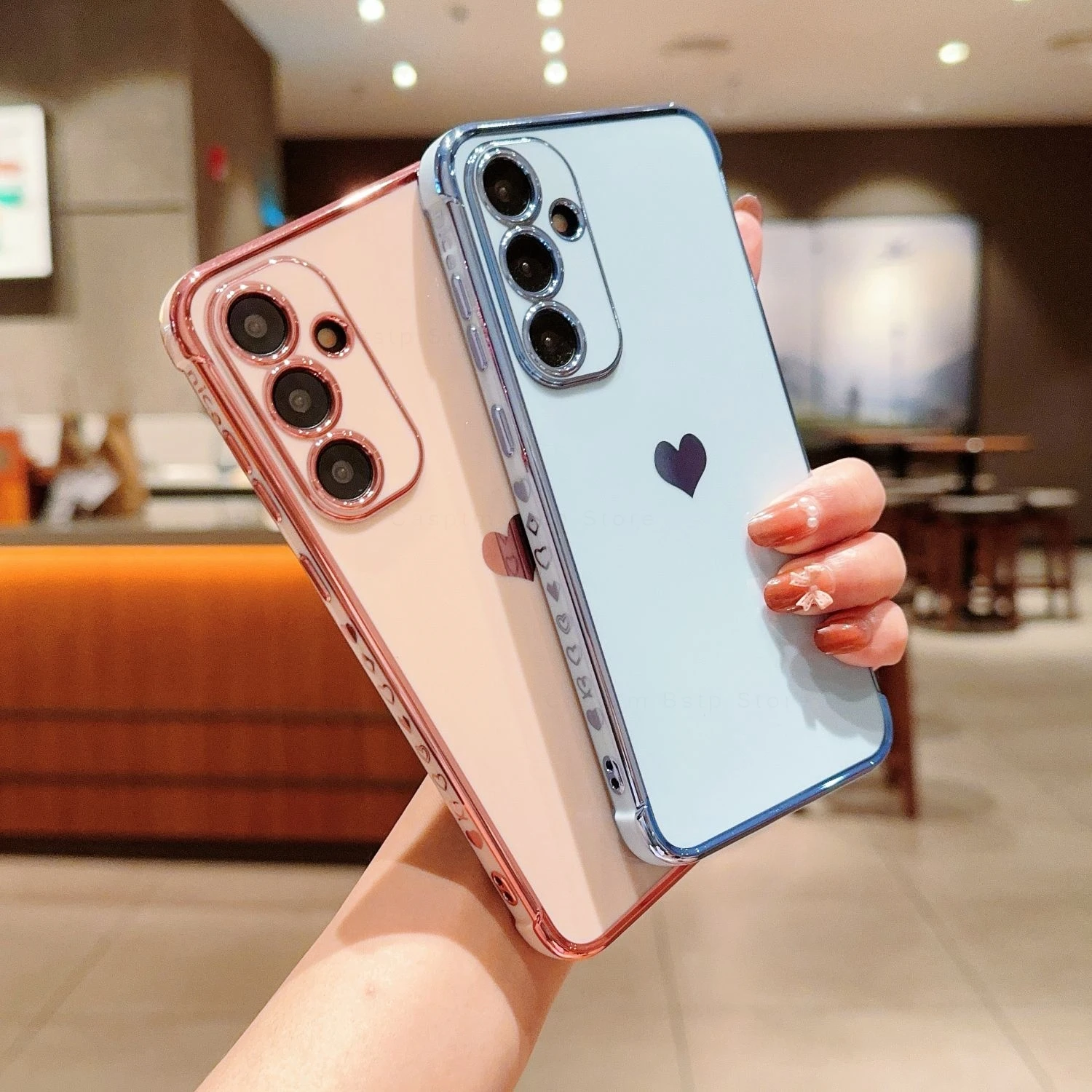 Elegant Love Heart Side Pattern Phone Cover – Stylish & Durable Protection