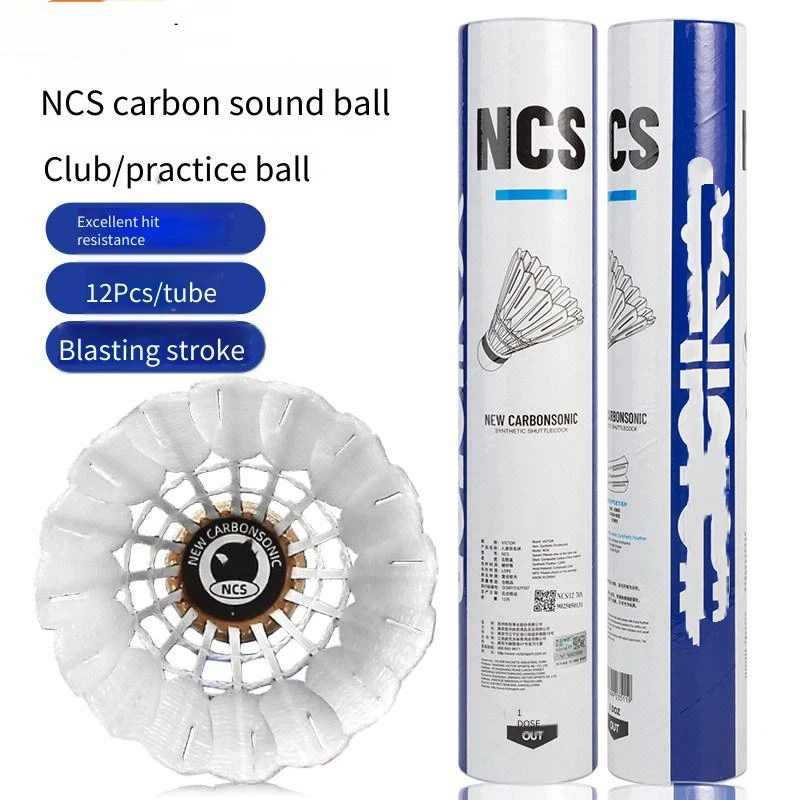 VICTOR12 Pcs/tube Shuttlecocks NCS Pro Carbon Sound Artificial Badminton Flight Stable Durable Game Ball Endurance_voghion.com