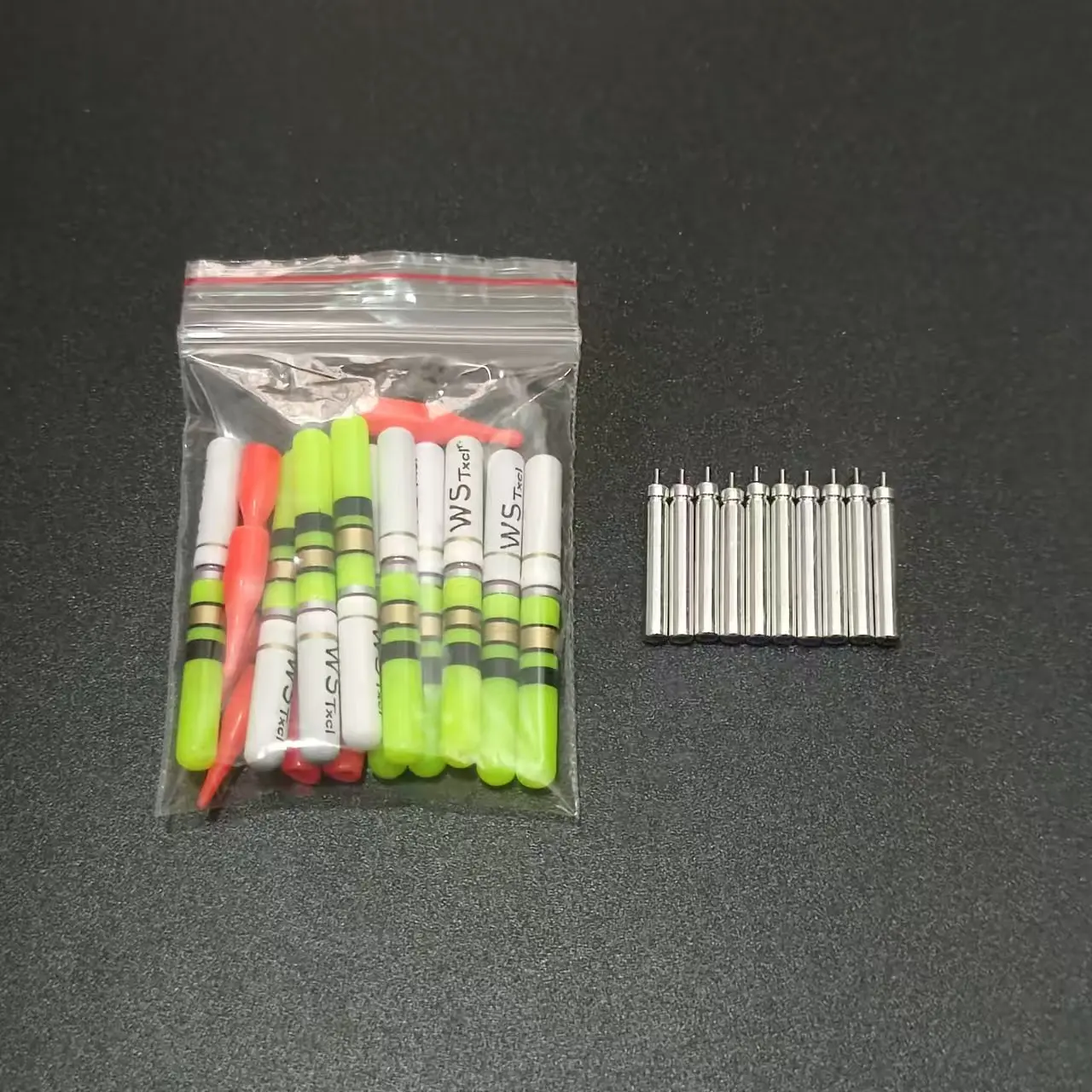 10 bâtons lumineux LED vert et rouge pour la pêche de nuit, étanches avec pile CR322,