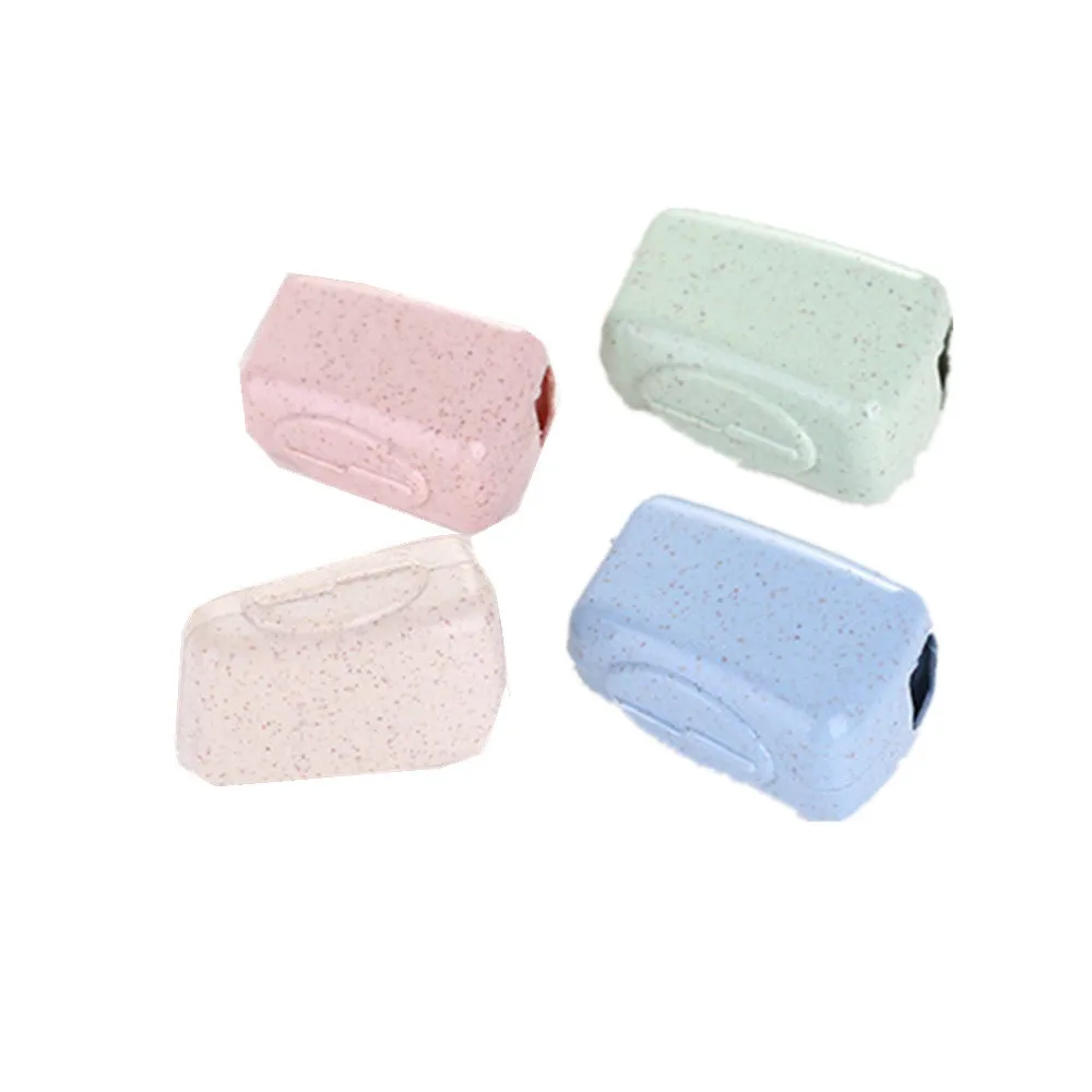 4Pcs/Set Portable Toothbrush Cover Holder Toothbrush Headgear Travel Hiking Camping Brush Cap Case Wheat Straw Dust-proof Cover