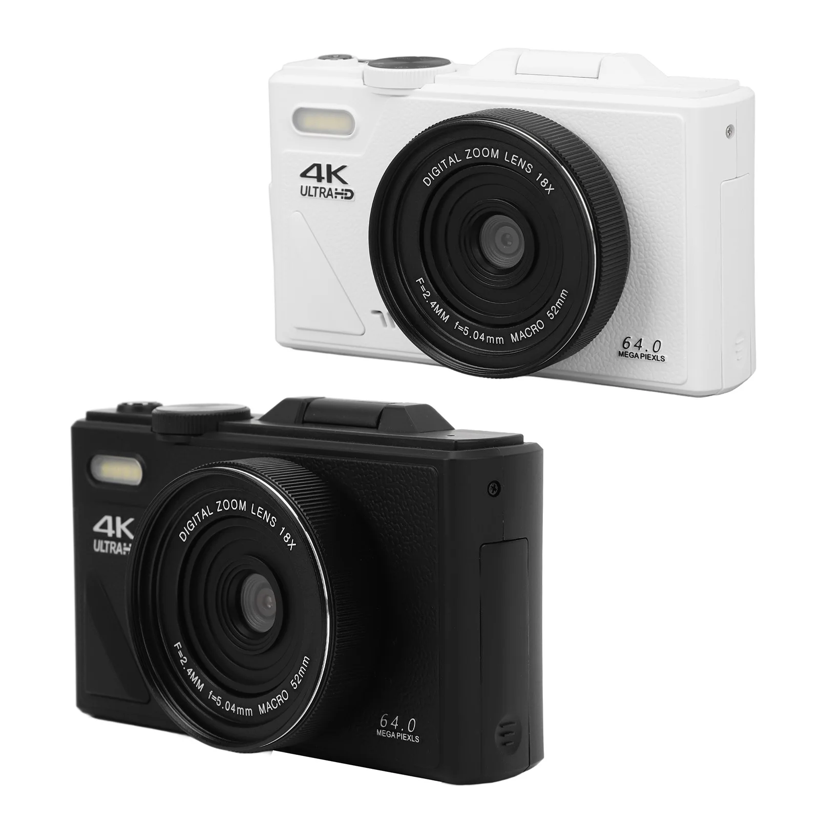 Retro Digital Camera 3 Inch IPS Screen 64MP Slow Motion 18X Zoom Compact Camera UHD 4K Video Pause Function for Vlogging