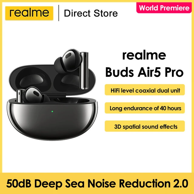 realme Buds Air 5 Pro True Wireless Earphone 50dB Cancelación activa de  ruido LDAC Bluetooth 5.3 Auriculares inalámbricos - (Blanco), RMA2021