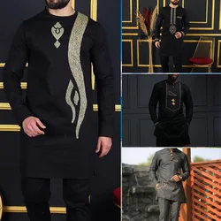 Men's Designer Clother Luxury Brand Clothing For Male African Traditional Outfit Dashiki 2Pc Elegant Men Suits Full Pant Sets