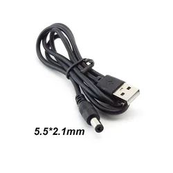 USB 2.0 to DC Power Cable with 5.5mm x 2.1mm Plug Connector - 0.8m