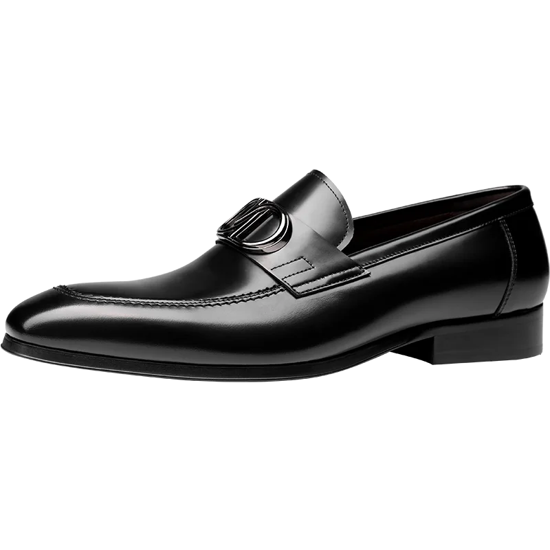 Spring low-help lazy cowhide one foot in leather shoes style man foot loafers easy to drive to wear mens leather dress shoes