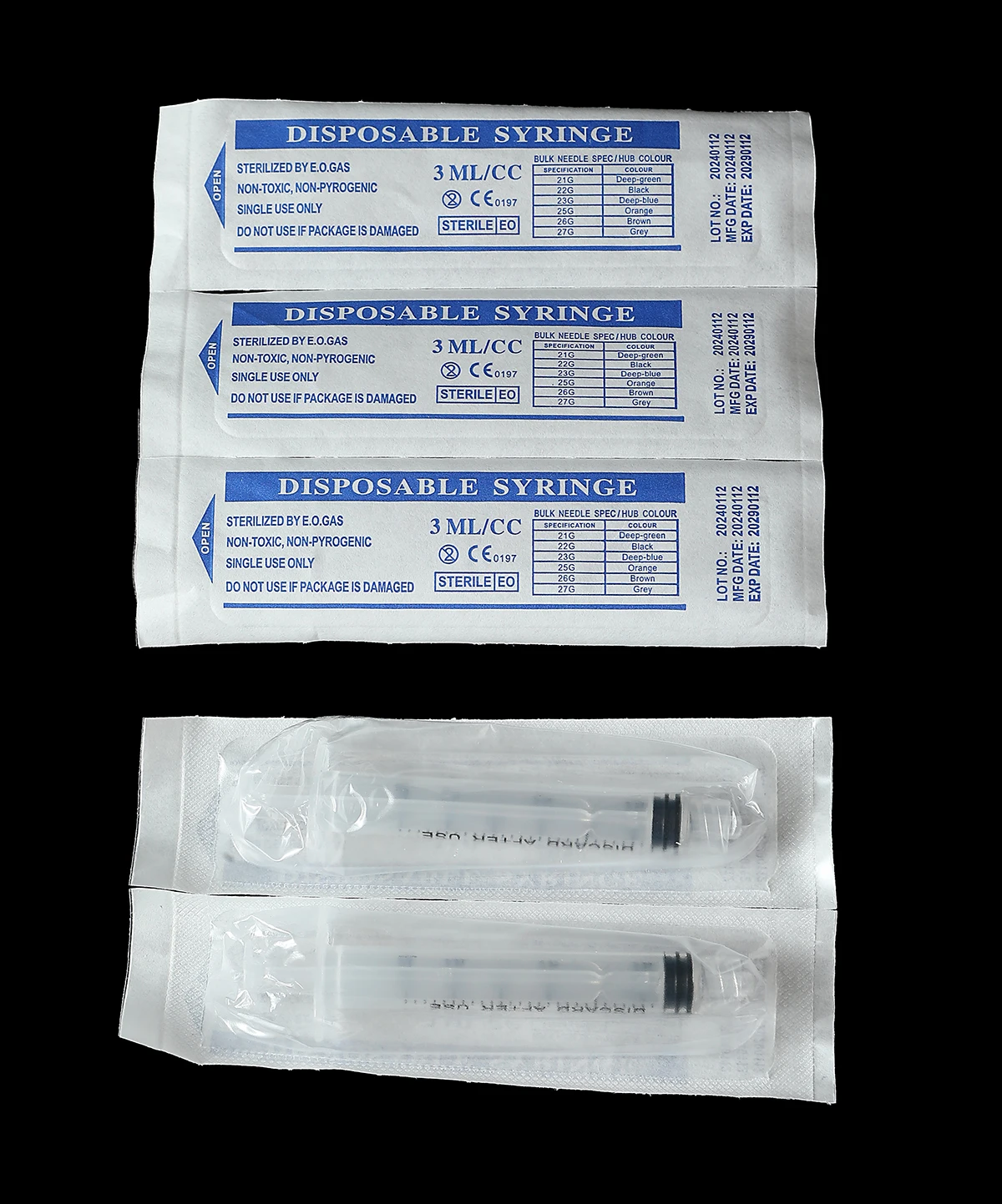 

3ML Luer LockSyringes Disposable Plastic Syringe Sterile Individually Wrapped Needle Not Includedused ToRefill Measured Nutrient