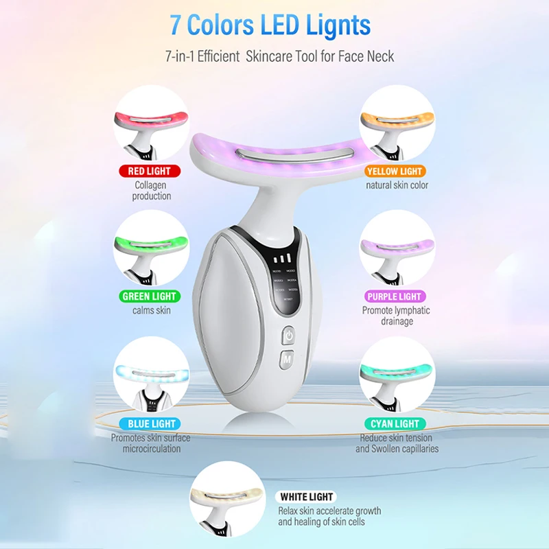 EMS Microcurrent Sonic Vibration Massage Beauty Device Electric Face Neck Skincare Tool Facial Lifting Skin Tighten Massager