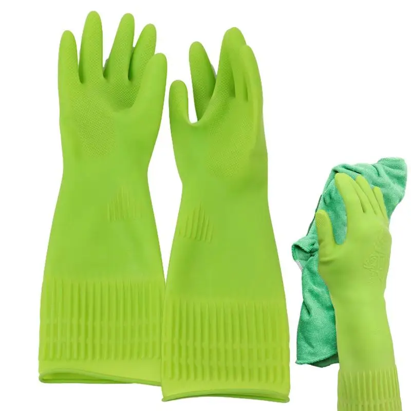 

Kitchen Cleaning Latex Dish Washing Gloves Rubber Thickened Long Thick Protective Cleaning Gloves Dishwashing kithens accessory